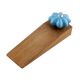 Turquoise Crackle Ceramic Wooden Door Stopper